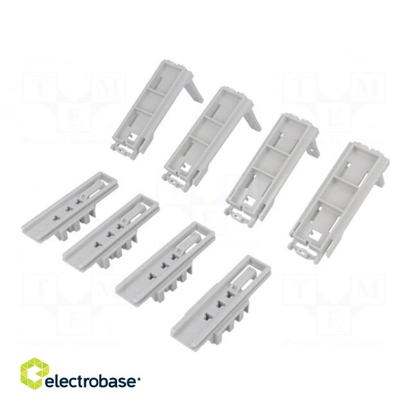 Set of mounting brackets for mounting DIN rails | L: 75mm | grey image 2