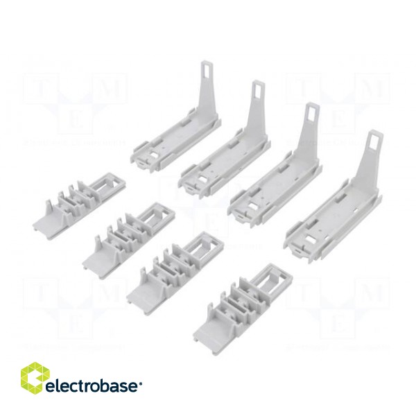 Set of mounting brackets for mounting DIN rails | L: 75mm | grey image 1