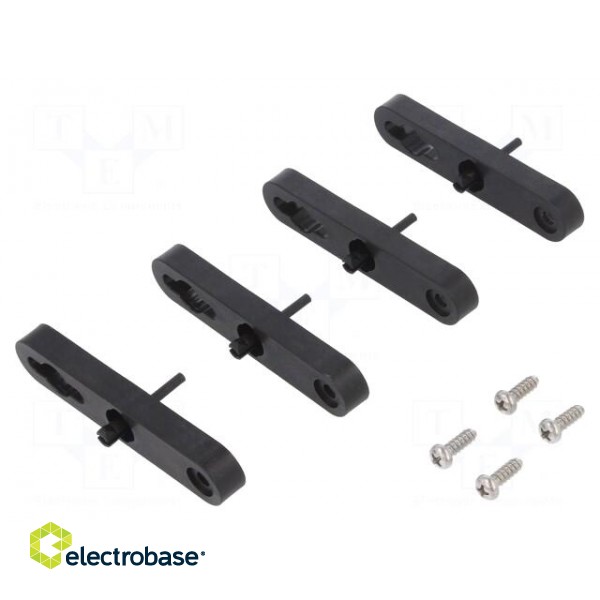 Set of wall holders | L: 95mm | W: 20mm | H: 10mm | Colour: black