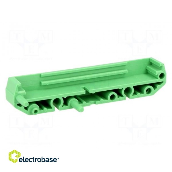 DIN rail mounting bracket | polyamide | 77x11.25mm | Body: green image 1