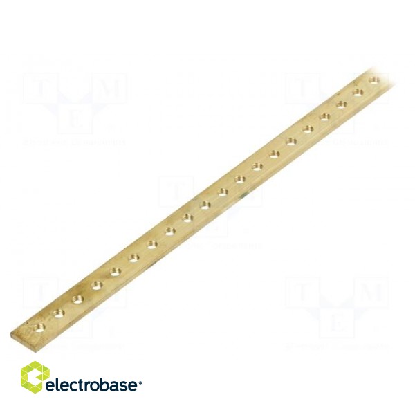 Earthing strip | copper | W: 15mm | L: 1000mm | for enclosures | Thk: 3mm paveikslėlis 2