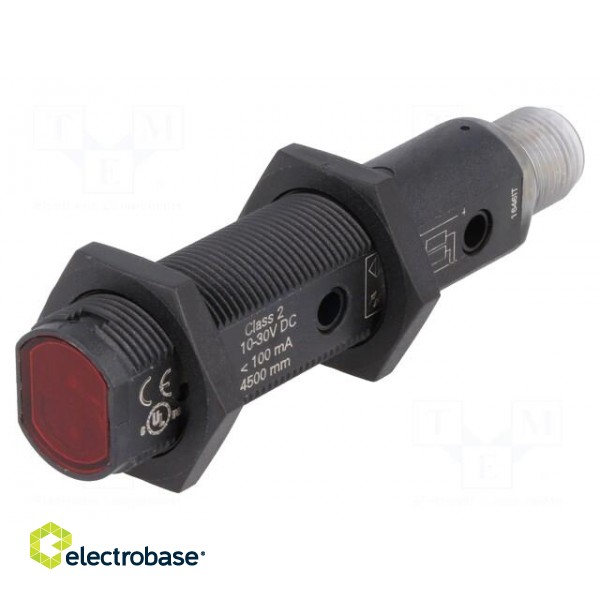 Sensor: photoelectric | Range: 0.1÷4.5m | PNP | DARK-ON,LIGHT-ON paveikslėlis 1