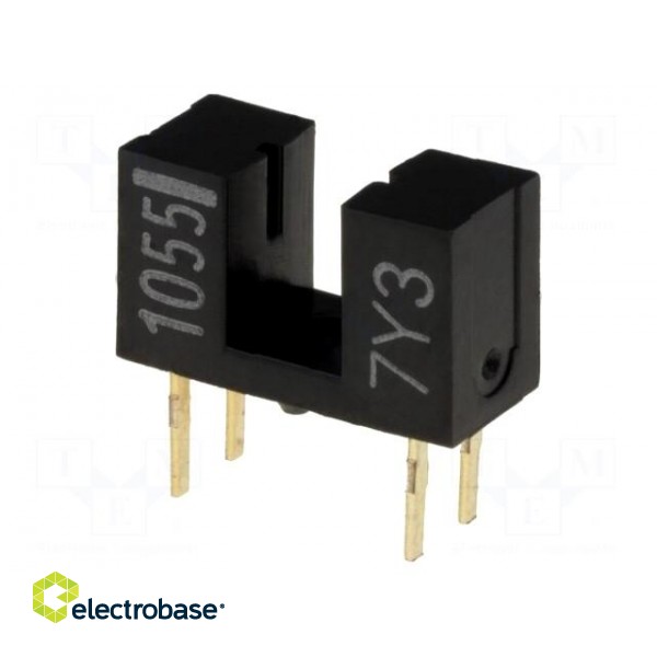 Sensor: photoelectric | through-beam (with slot) | DARK-ON | THT