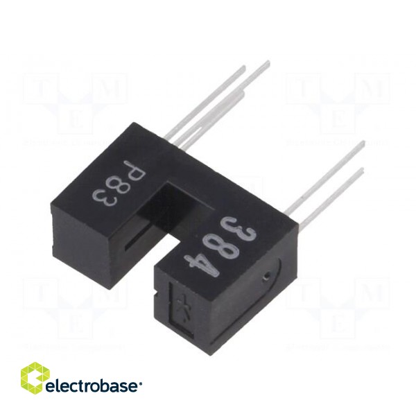 Sensor: photoelectric | through-beam (with slot) | DARK-ON | THT