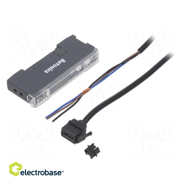 Sensor: optical fiber amplifier | NPN | IP40 | Connection: lead 2m