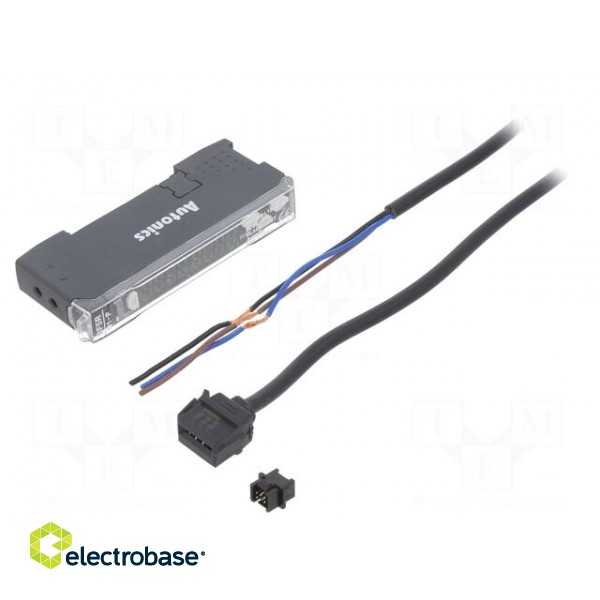 Sensor: optical fiber amplifier | PNP | IP40 | Connection: lead 2m