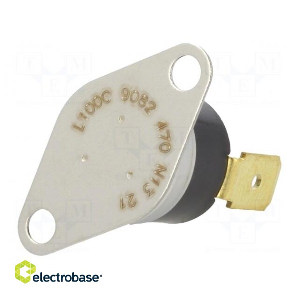 Sensor: thermostat | NC | 100°C | 10A | 240VAC | connectors 6,4mm | ±5°C image 1