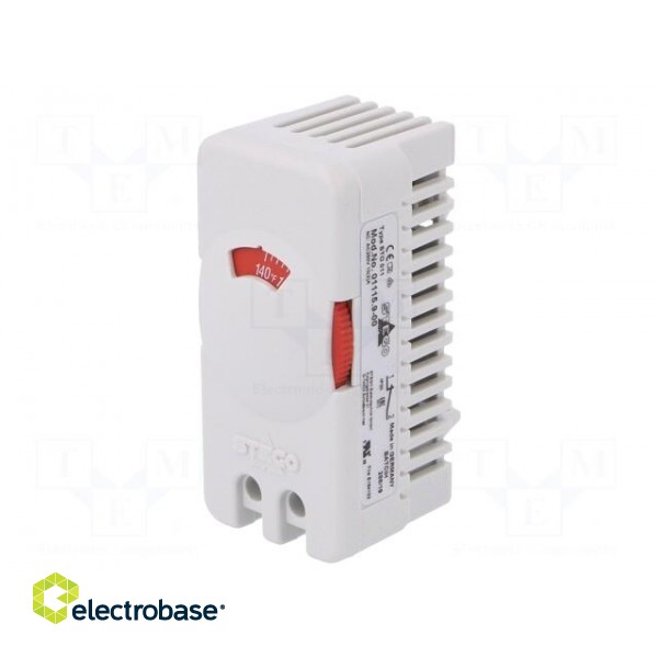 Sensor: thermostat | Contacts: NC | 10A | 250VAC | IP20 | Mounting: DIN image 1