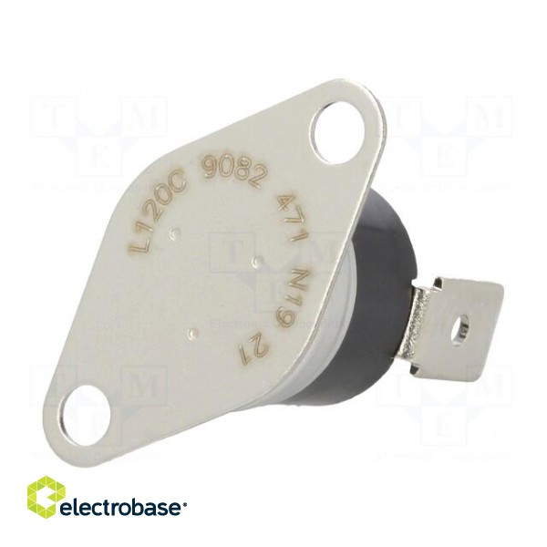 Sensor: thermostat | NC | 120°C | 10A | 240VAC | connectors 6,4mm | ±5°C image 1