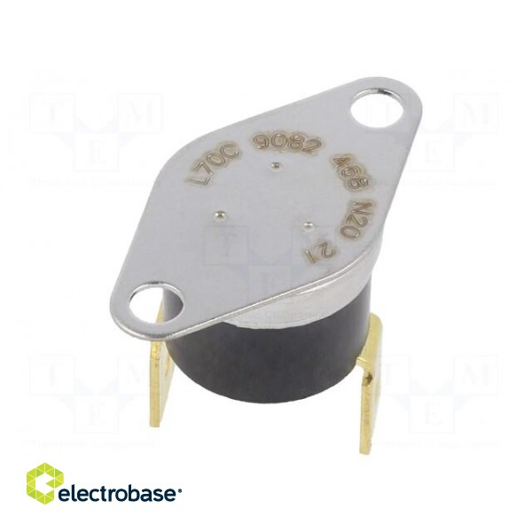 Sensor: thermostat | NC | 70°C | 10A | 240VAC | connectors 6,4mm | ±5°C paveikslėlis 1
