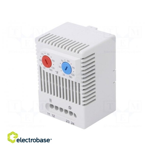 Sensor: thermostat | Contacts: NC + NO | 10A | 250VAC | IP20 | -45÷80°C image 1