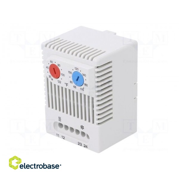 Sensor: thermostat | Contacts: NC + NO | 10A | 250VAC | IP20 | -45÷80°C image 1