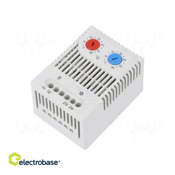 Sensor: thermostat | Contacts: NC + NO | 10A | 250VAC | IP20 paveikslėlis 1
