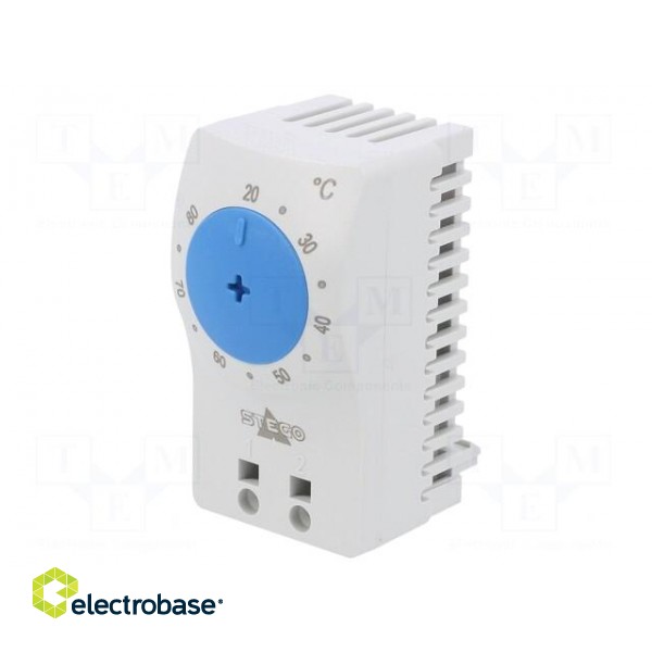 Sensor: thermostat | NO | 3A | 250VAC | spring clamps | 60x33x41mm | IP20 image 1