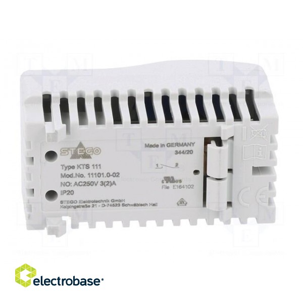 Sensor: thermostat | NO | 3A | 250VAC | spring clamps | 60x33x41mm | IP20 фото 5