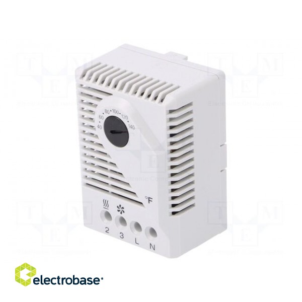 Sensor: thermostat | Contacts: SPDT | 10A | 120VAC | IP20 | Mounting: DIN paveikslėlis 1