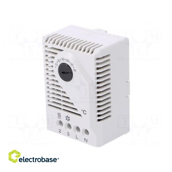 Sensor: thermostat | Contacts: SPDT | 10A | 120VAC | IP20 | Mounting: DIN paveikslėlis 1