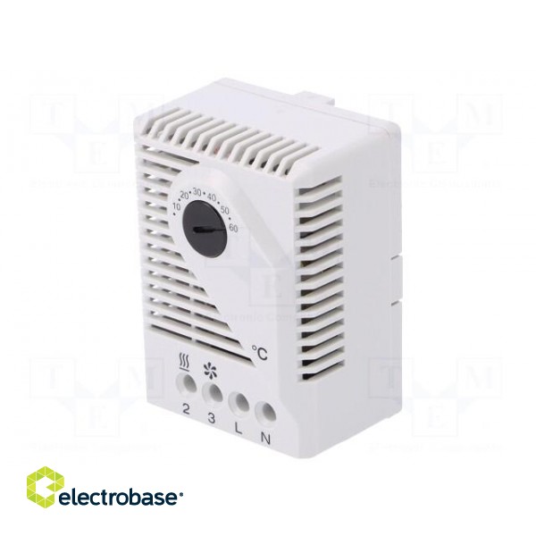 Sensor: thermostat | Contacts: SPDT | 10A | 250VAC | IP20 | Mounting: DIN image 1