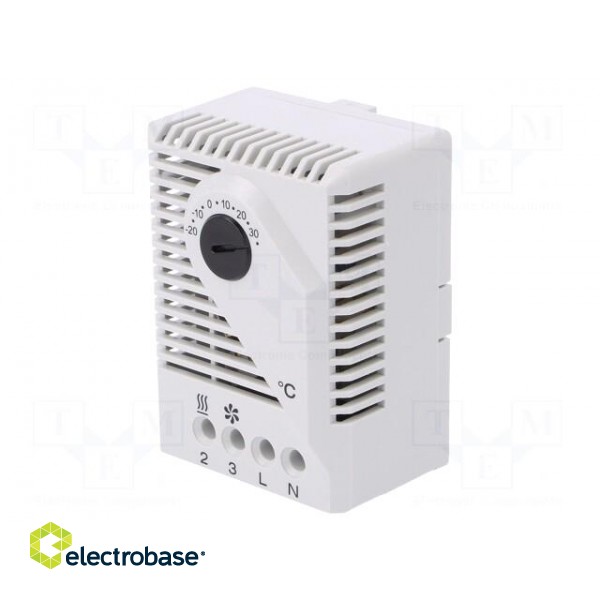 Sensor: thermostat | Contacts: SPDT | 10A | 250VAC | IP20 | Mounting: DIN image 1