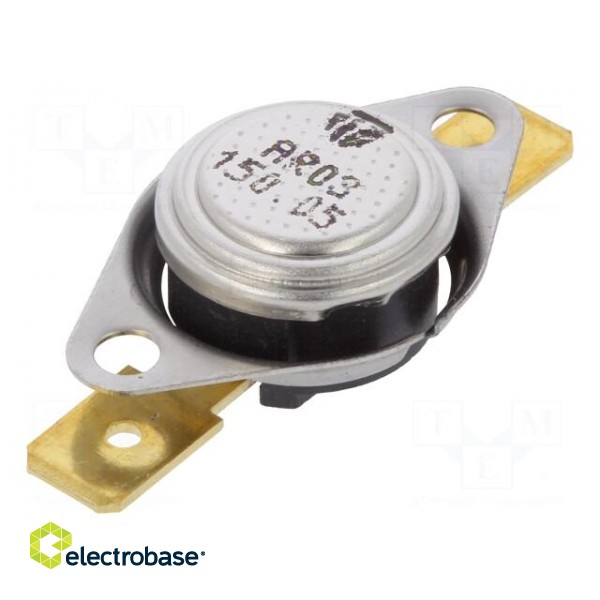 Sensor: thermostat | Output conf: SPST-NC | 150°C | 16A | 250VAC | ±5°C