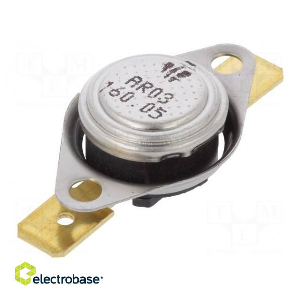 Sensor: thermostat | Output conf: SPST-NC | 160°C | 16A | 250VAC | ±5°C