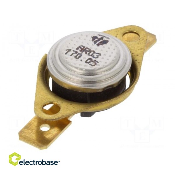 Sensor: thermostat | Output conf: SPST-NC | 170°C | 16A | 250VAC | ±5°C