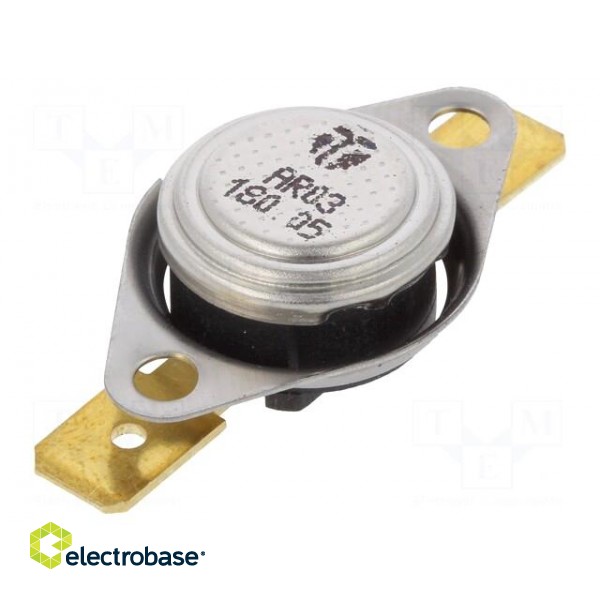 Sensor: thermostat | Output conf: SPST-NC | 180°C | 16A | 250VAC | ±5°C