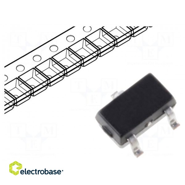 Transistor: NPN | bipolar | BRT | 50V | 0.1A | 200mW | SOT323 | R1: 10kΩ