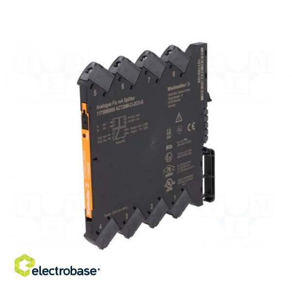 Converter: analog signals | for DIN rail mounting | 0÷20mA,4÷20mA image 1