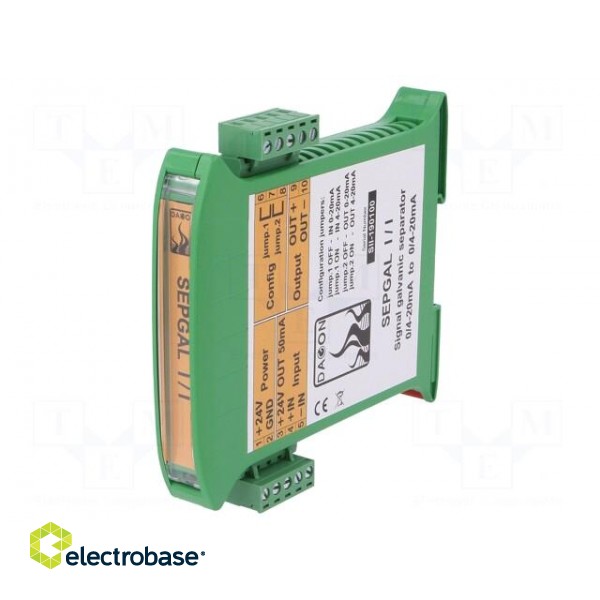 Converter: signal separator | DIN | 0÷20mA,4÷20mA | 22÷28VDC | IP20 paveikslėlis 1