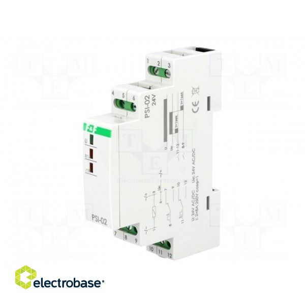 Converter: voltage | DIN | 24VAC/DC | 24VDC | IP20 | 24VAC | -25÷50°C image 1