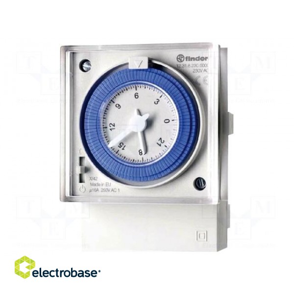 Programmable time switch | 15min÷24h | SPDT | 250VAC/16A | on panel