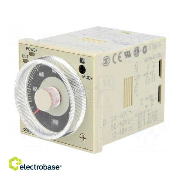 Timer | 0,05s÷300h | DPDT | 250VAC/5A | 24÷48VAC | 12÷48VDC | octal | IP40 image 1