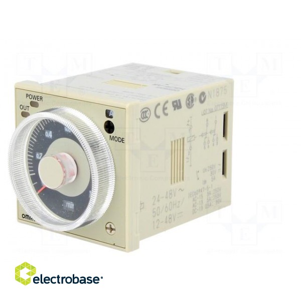 Timer | 0,05s÷300h | DPDT | 250VAC/5A | 24÷48VAC | 12÷48VDC | octal | IP40 image 2