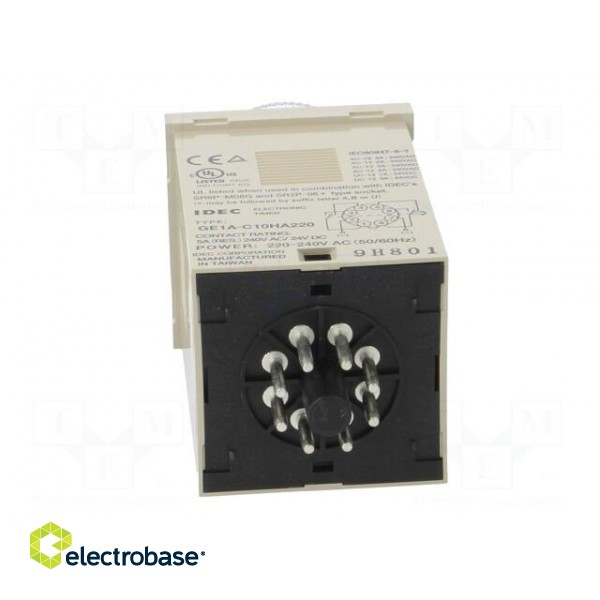 Timer | 0,1s÷10h | DPDT | 240VAC/5A,24VDC/5A | 220÷240VAC | socket paveikslėlis 5