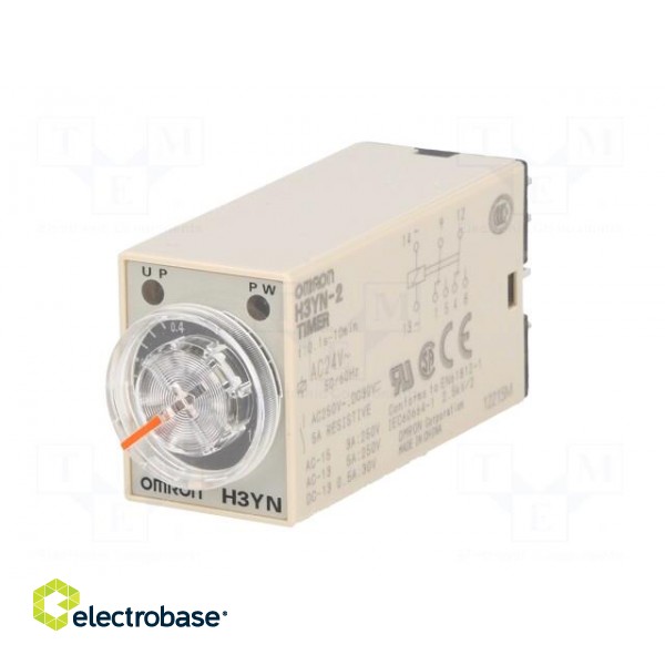 Timer | 0,1s÷10min | DPDT | 250VAC/5A | 24VAC | socket | -10÷50°C | PIN: 8 фото 2