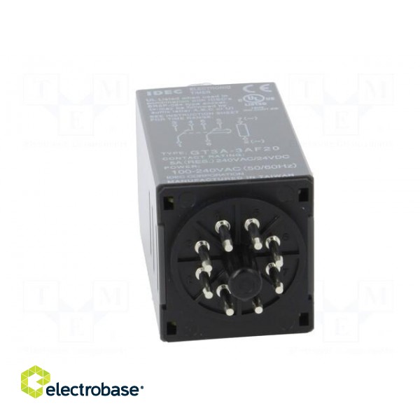 Timer | 0,1s÷180h | DPDT | 250VAC/5A,30VDC/5A | 100÷240VAC | socket image 5