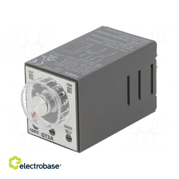 Timer | 0,1s÷180h | DPDT | 250VAC/5A,30VDC/5A | 24VAC | 24VDC | socket image 1