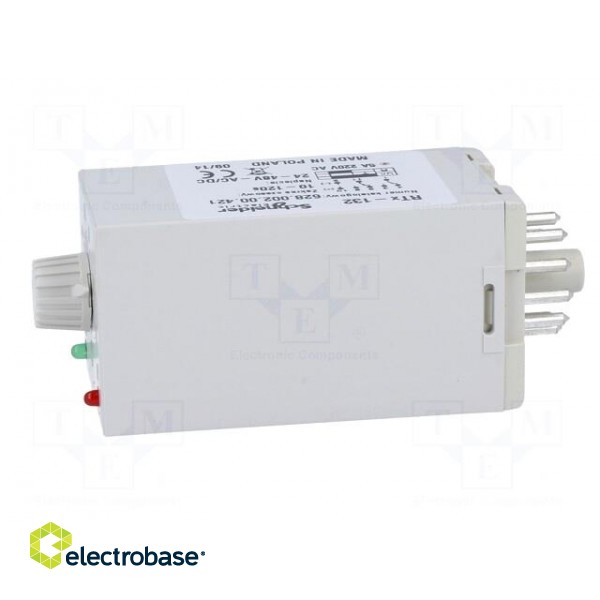 Timer | 10÷120s | DPDT | 230VAC/5A | 24÷48VAC | 24÷48VDC | undecal | IP40 фото 3