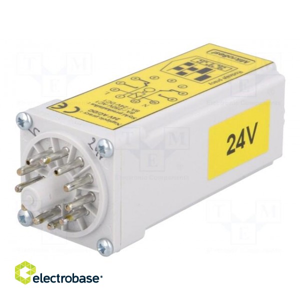 Timer | 15s÷12h | DPDT | 24VDC/8A,250VAC/8A | 24VAC | 24VDC | socket image 1