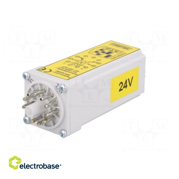 Timer | 15s÷12h | DPDT | 24VDC/8A,250VAC/8A | 24VAC | 24VDC | socket image 2