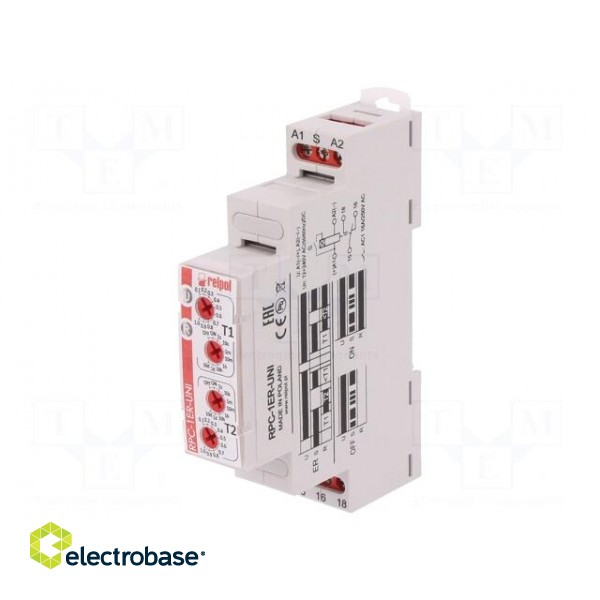 Timer | 1s÷10days | SPDT | 24VDC/16A,250VAC/16A | 12÷240VAC | DIN | IP20 image 1