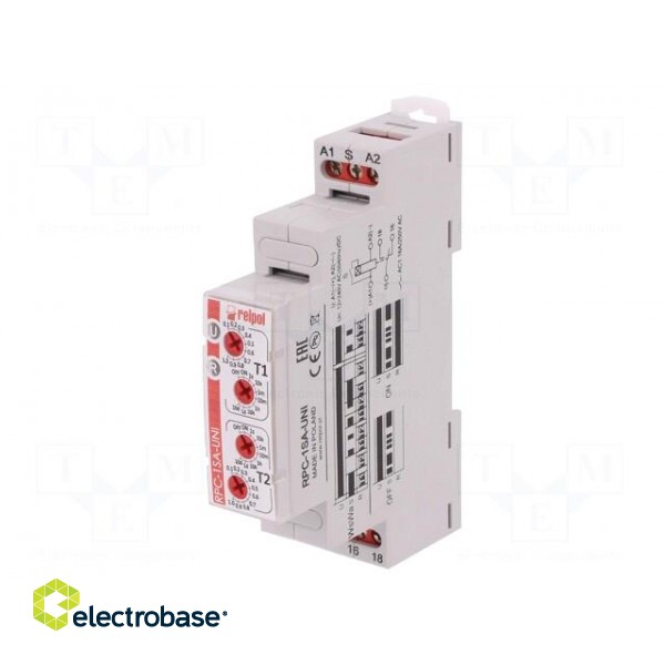 Timer | 1s÷10days | SPDT | 24VDC/16A,250VAC/16A | 12÷240VAC | DIN | IP20 image 1