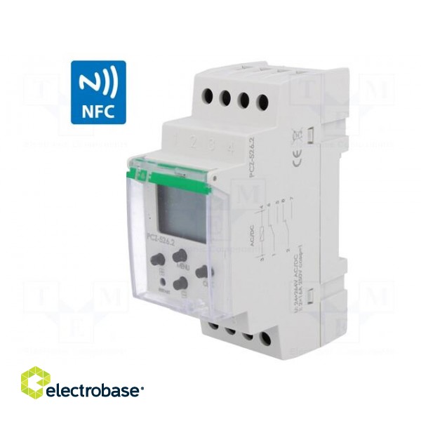 Programmable time switch | Range: 1 year | DPDT | 24÷264VAC | DIN image 1