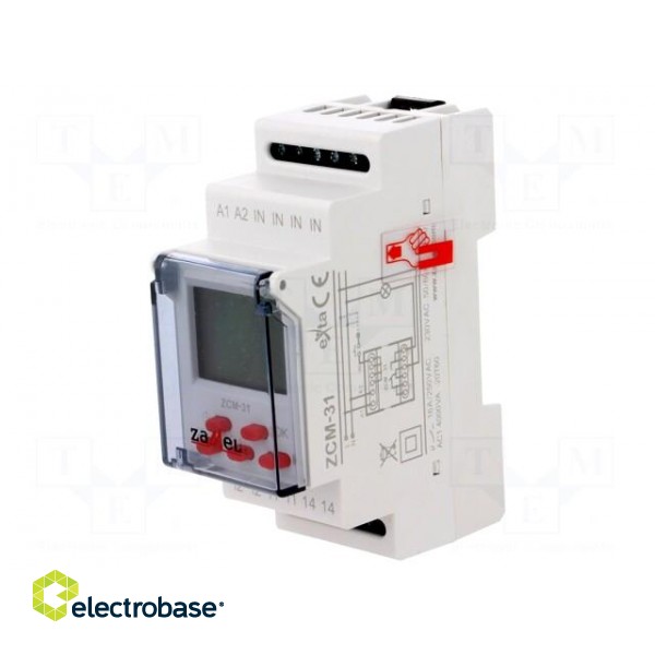 Programmable time switch | Range: 1 year | SPDT | 230VAC | DIN | PIN: 5 image 1