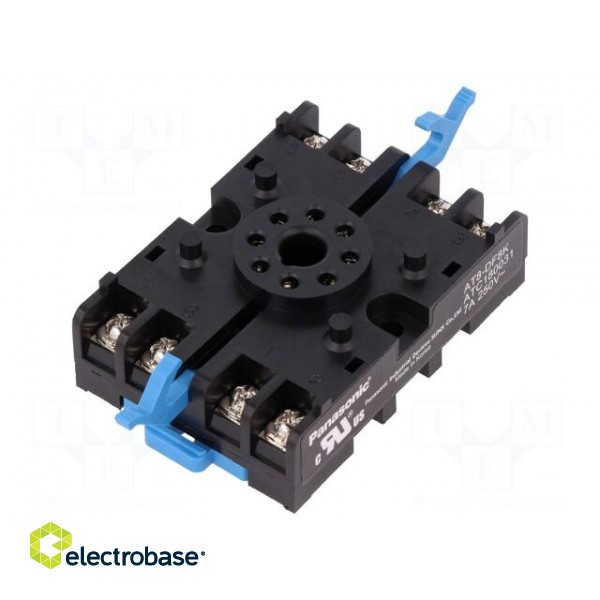 Relays accessories: socket | PIN: 8 | for DIN rail mounting image 1
