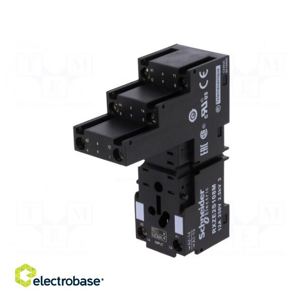 Relays accessories: socket | PIN: 8 | Mounting: DIN | 10A | 250VAC image 1