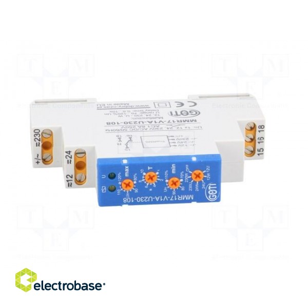 Module: voltage monitoring relay | Usup: 230VAC | DIN | SPST | IP20 paveikslėlis 9