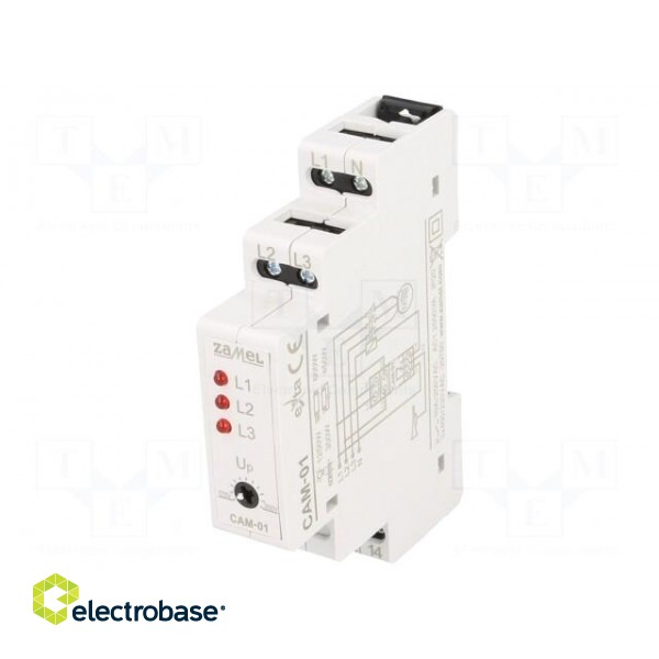 Module: voltage monitoring relay | DIN | SPST-NO | OUT 1: 250VAC/5A image 1