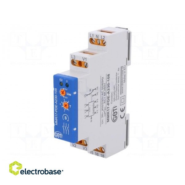 Module: voltage monitoring relay | DIN | SPST | IP20 | 3x230÷400VAC image 1